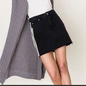 Denim BLVD Black Striped Denim Skirt